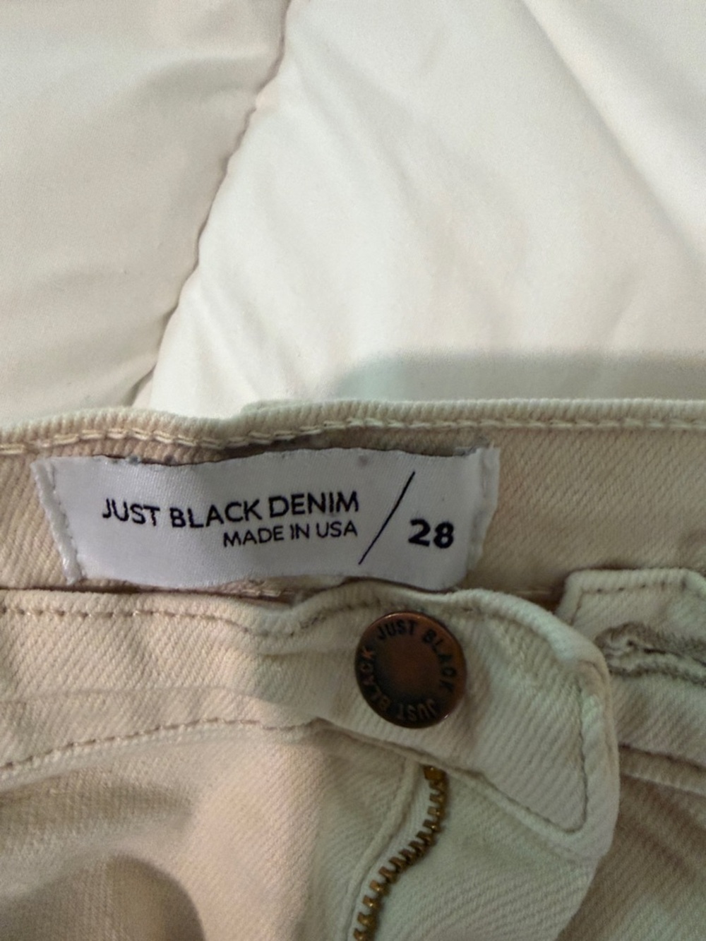 Just Black Cream Straight Leg Jeans - Picture 5 of 7
